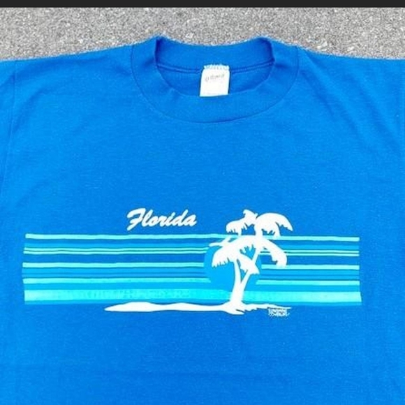 Vtg 80s Florida Tourist Graphic Tee Made in USA M - Picture 2 of 6
